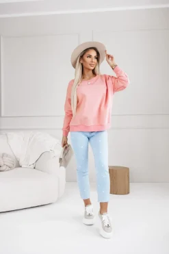 BLUZA BAWEŁNIANA HANA Z MARSZCZENIAMI NA RAMIONACH MORELOWA