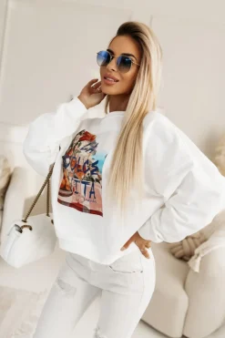 BLUZA BAWEŁNIANA LA DOLCE VITA BIAŁA