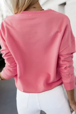 BLUZA BAWEŁNIANA Z NADRUKIEM VACATION ŁOSOSIOWA