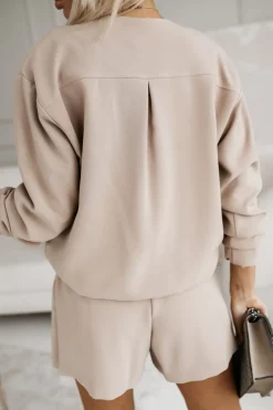 BLUZA BOMBERKA MONICA ZAPINANA NA ZAMEK BEŻOWA