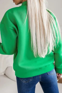 BLUZA BOMBERKA OCIEPLANA ZAPINANA NA SUWAK ZIELONA