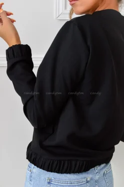 BLUZA BOMBERKA ZIP CZARNA