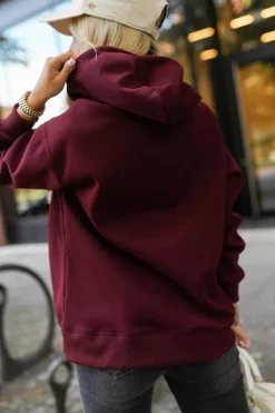 BLUZA DRESOWA Z KAPTUREM POSITIVE STATE BURGUNDOWA