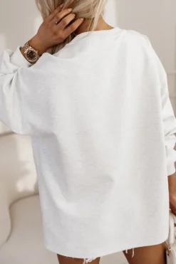 BLUZA SUNNY Z RÓŻOWĄ KOKARDĄ SZARA