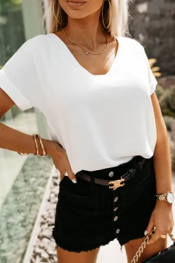 BLUZKA AMORE Z DEKOLTEM W SEREK ŚMIETANKOWA