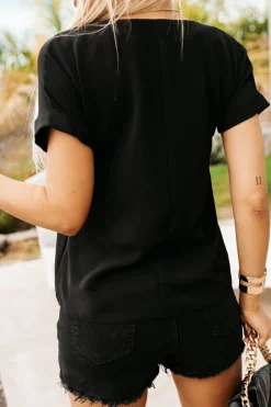 BLUZKA AMORE Z DEKOLTEM W SEREK CZARNA