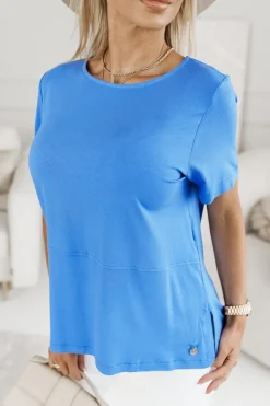 BLUZKA BASIC NIEBIESKA
