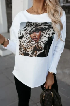 BLUZKA BAWEŁNIANA BASIC LONG WOMAN BIAŁA