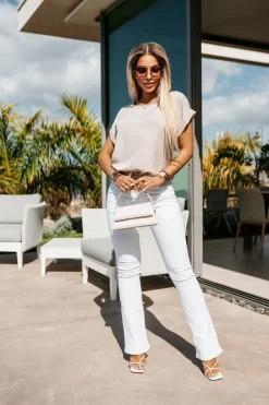 BLUZKA ELEGANCKA FENI BEŻOWA