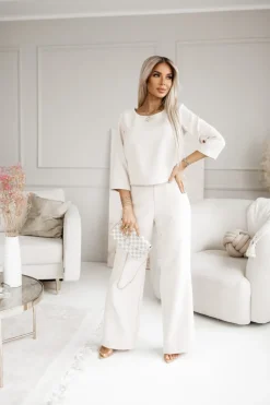 BLUZKA ELEGANCKA SIMPLE Z RĘKAWEM 3/4 BEŻOWA