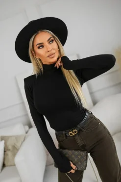 BLUZKA GOLF BASIC BAMBUS CZARNY