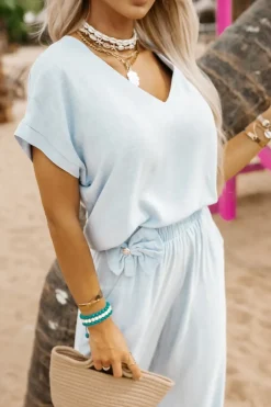 BLUZKA HARRY Z WISKOZY BŁĘKITNA