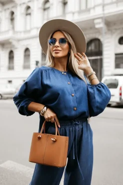 BLUZKA KOSZULOWA ARTI DENIMOWA GRANATOWA