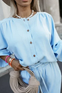 BLUZKA KOSZULOWA ARTI DENIMOWA BŁĘKITNA