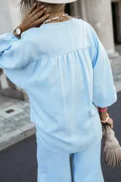 BLUZKA KOSZULOWA ARTI DENIMOWA BŁĘKITNA