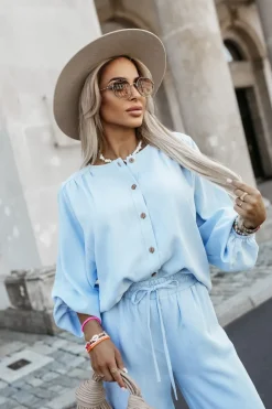 BLUZKA KOSZULOWA ARTI DENIMOWA BŁĘKITNA