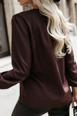 BLUZKA KOSZULOWA BONA BRĄZOWA