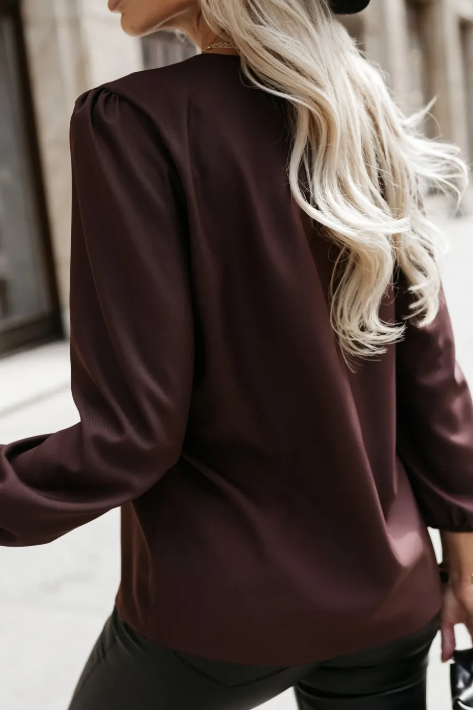 BLUZKA KOSZULOWA BONA BRĄZOWA