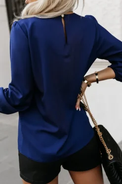 BLUZKA KOSZULOWA BONA GRANATOWA