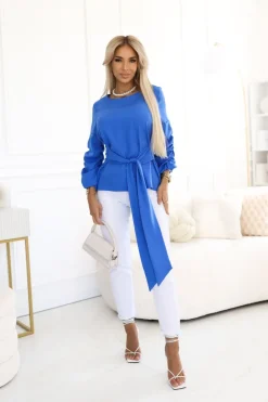 BLUZKA KOSZULOWA VENUS NIEBIESKA