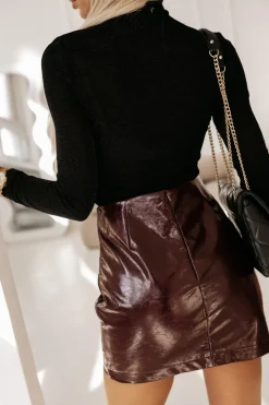 BLUZKA LUCCA Z PÓŁGOLFEM PANTERKA CZARNA