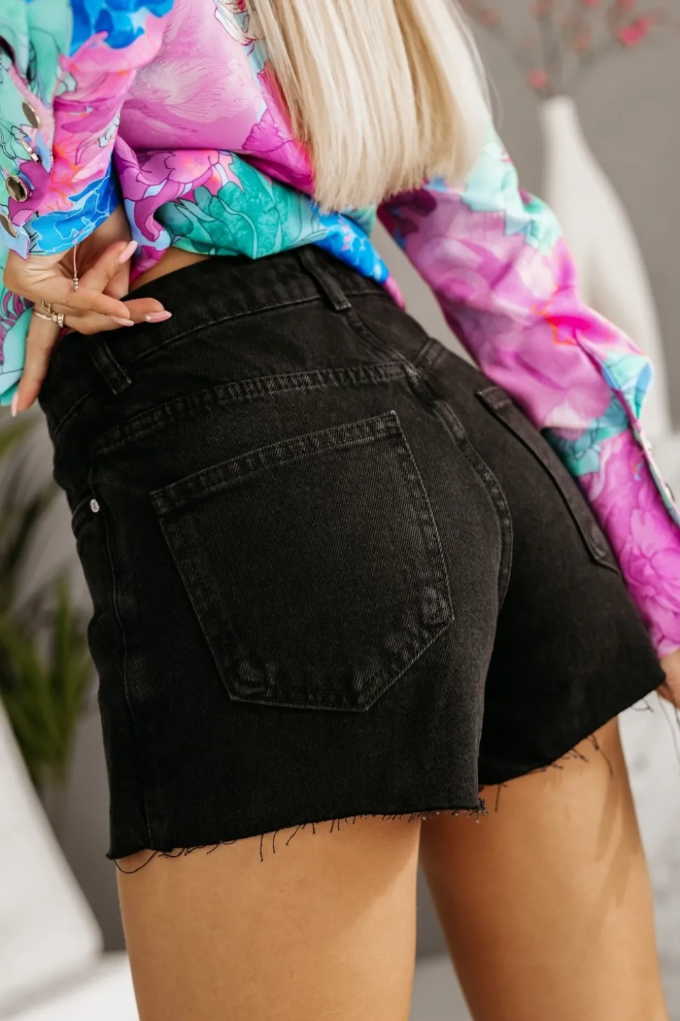 SPÓDNICO-SPODENKI JEANSOWE CZARNE