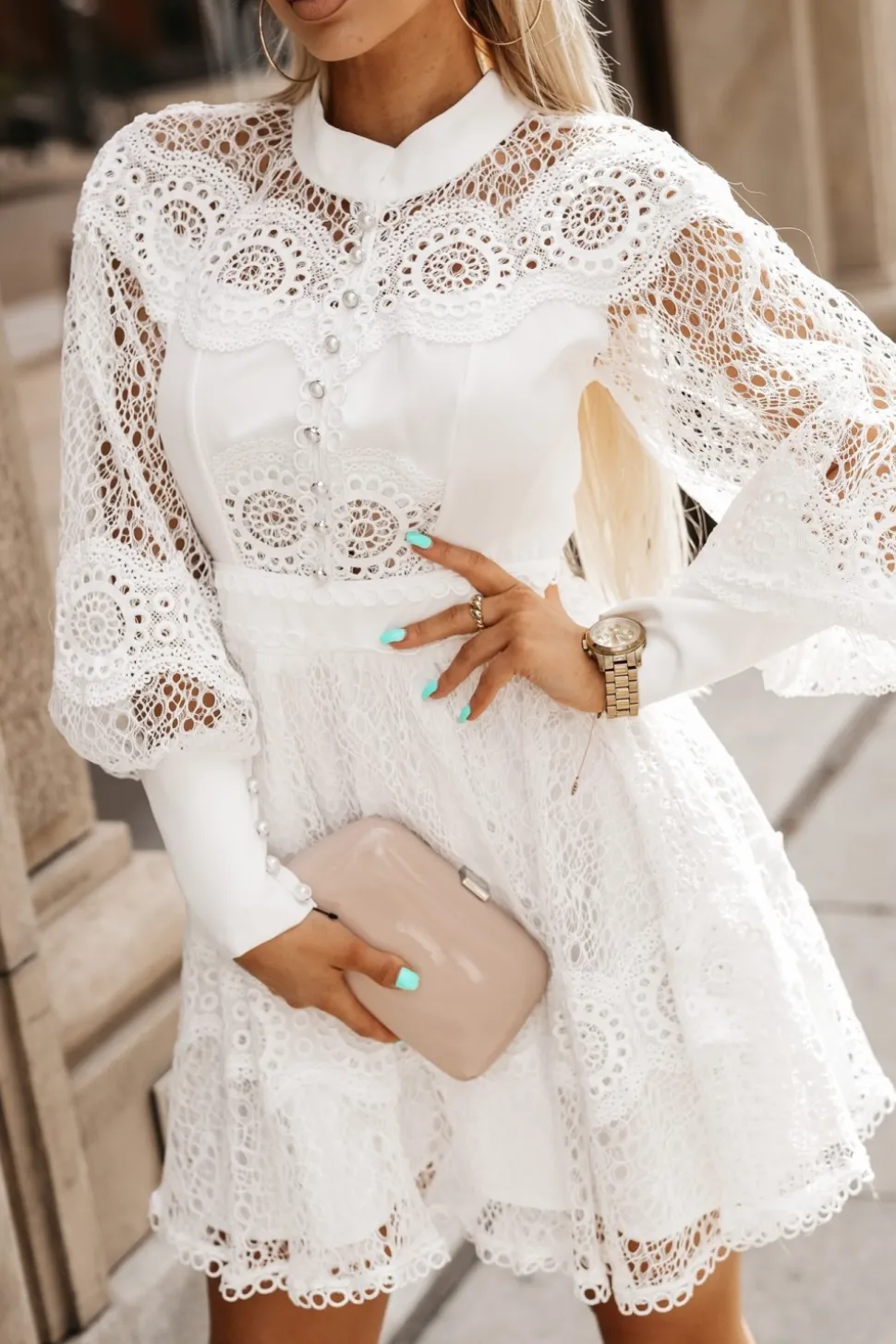 SUKIENKA KORONKOWA LIONEL BIAŁA