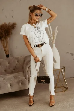 T-SHIRT SZKIC BIAŁY