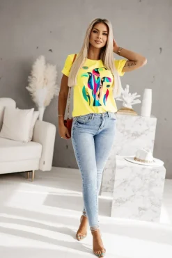 T-SHIRT TUKANY ŻÓŁTY