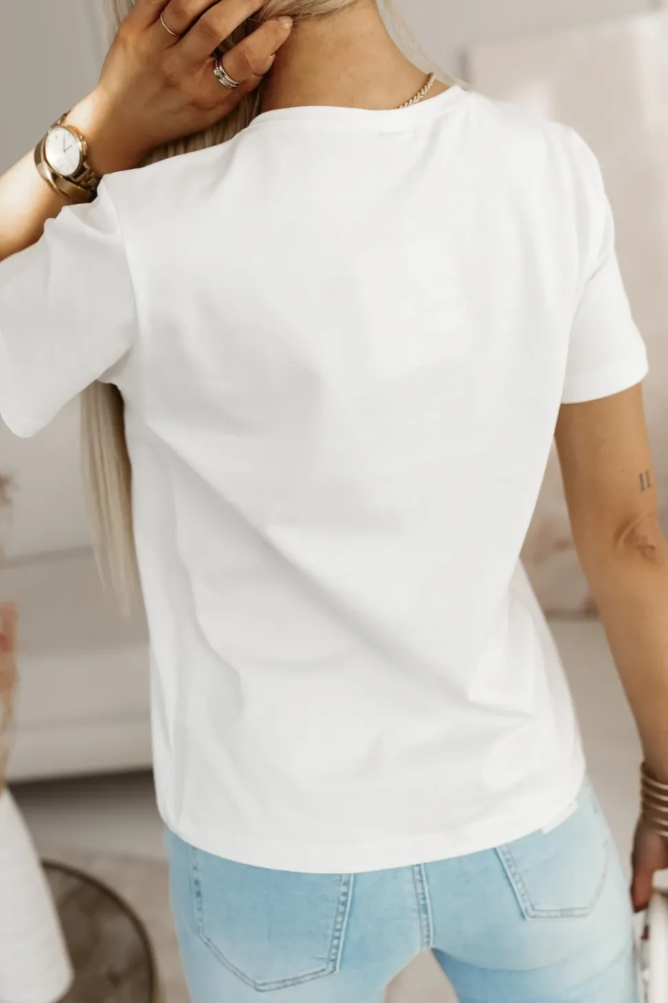 T-SHIRT Z NADRUKIEM FOLLOW YOUR HEART BIAŁY