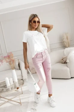 T-SHIRT Z NADRUKIEM FOLLOW YOUR HEART BIAŁY